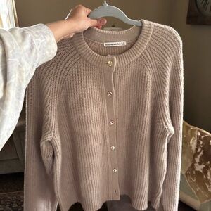 Abercrombie Beige Gold Buttons Sweater